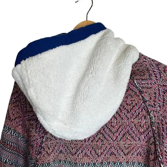 MATILDA JANE Hooded Fringe Poncho Boho Fair Isle Knit Cape Big Girl Size 14 - Picture 13 of 16